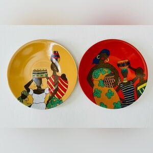 Colorful African Art Plates